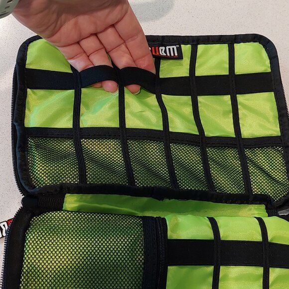 BUBM Electronics Double Layer Medium Storage/Travel Zip Case in Charcoal Gray - Picture 9 of 16